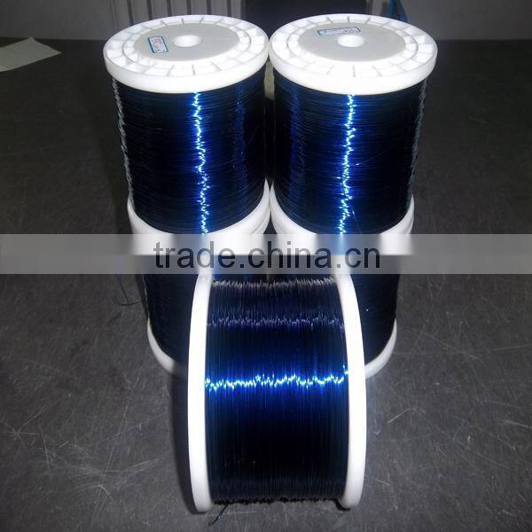 blue enamelled copper wire against fading