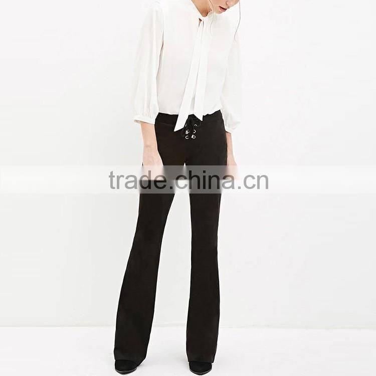 OEM supplier Ltweight woven fabric wide leg openning fashion women loose fit pants