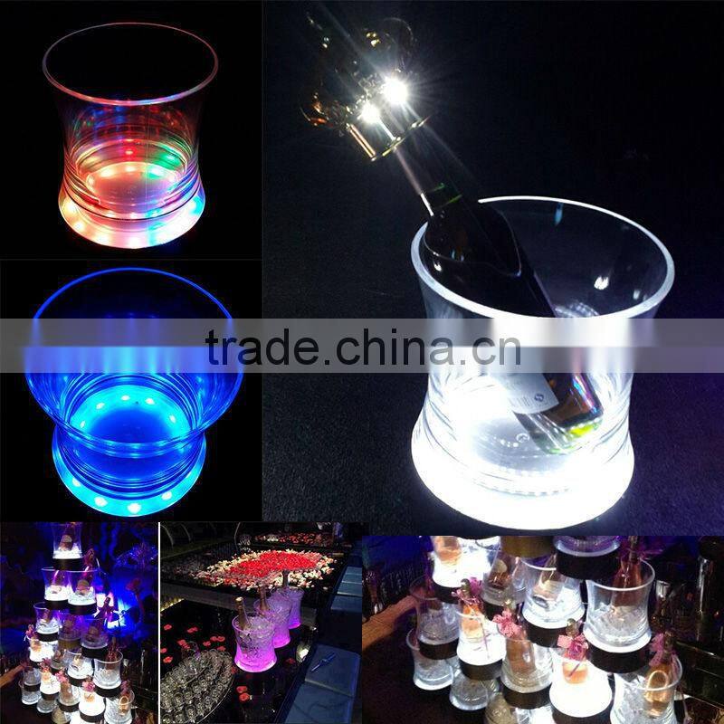 high quality large capacity plastic led acrylic corona ice bucket