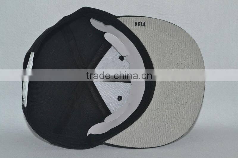 Guangzhou hat factory professional custom 100% acrylic/black/embroidery logo/flat brim hat