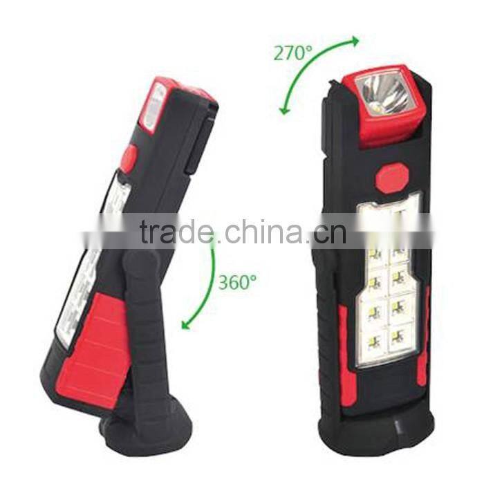 New product 360 & 270 degree rotate bracket 10pcs SMD+1W LED working light magnet and hook work led light