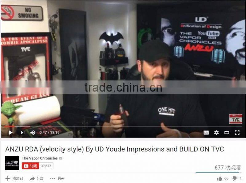 Best Selling E-cigarette Rebuildale Atomizer UD Anzu RDA In Stock Anzu with velocity deck VS Anzu rda