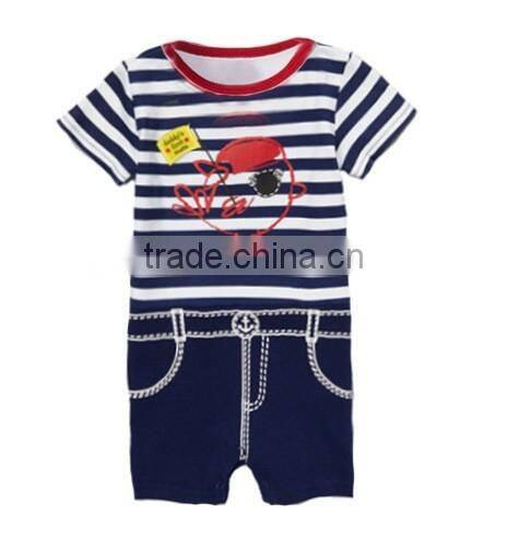 new summer style baby boys clothes casual short-sleeved navy pirate Romper jumpsuits newborn baby clothing