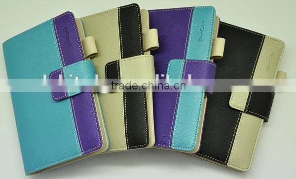 A5 pu leather ring binder travel diary with clasp