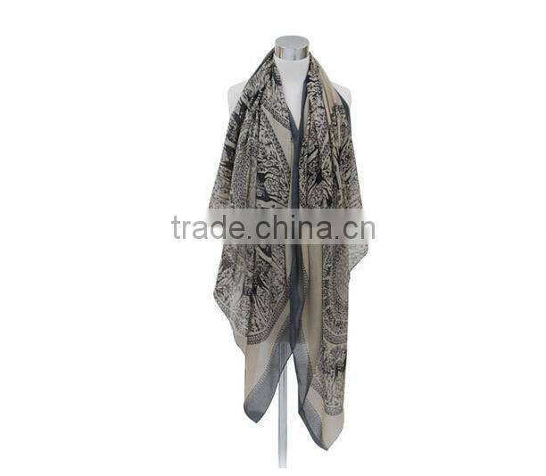Women Long Print Cotton Scarf Wrap Ladies Large Silk Scarves Wholesale