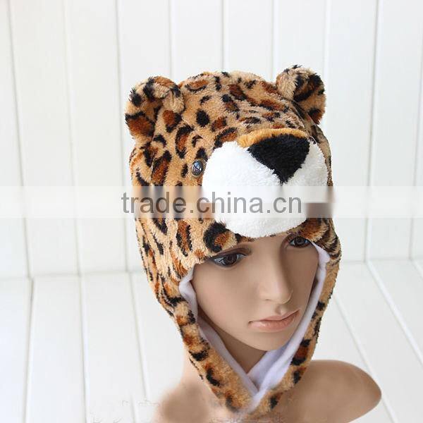 Promotion Customized Logo Winter Plush Hood Kids Dog Husky Animal Hat