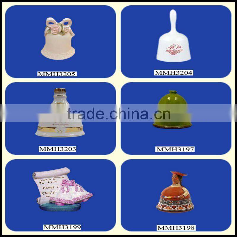 Beautiful handmade ceramic wedding bell for crafts