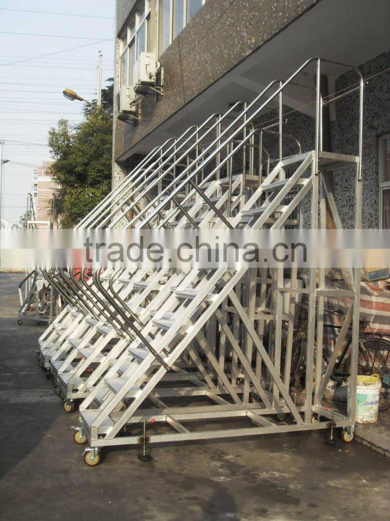aluminum anti-slip mobile platform ladder, aerial working platform