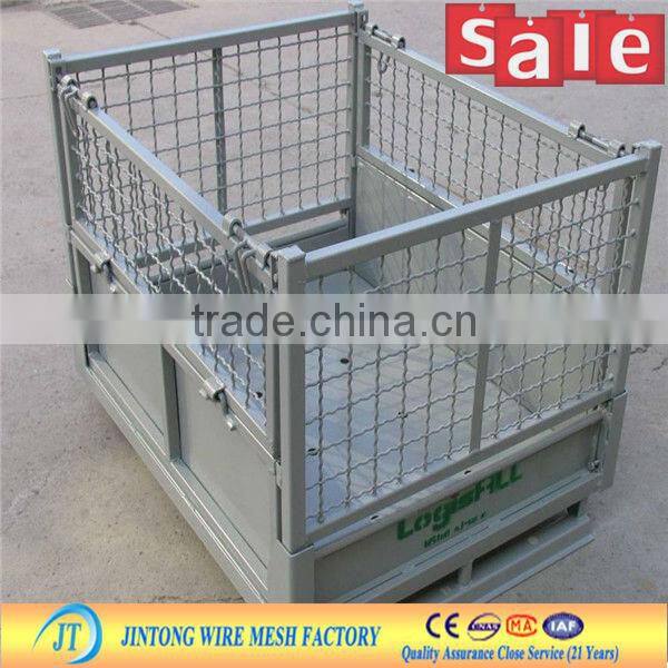 galvanized foldable metal storage cages with wheels