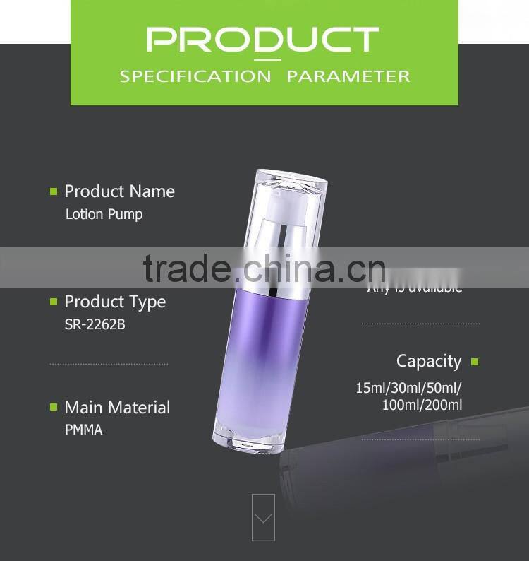 Wholesale luxury special design cosmetic acrylic airless 15ml serum bottle