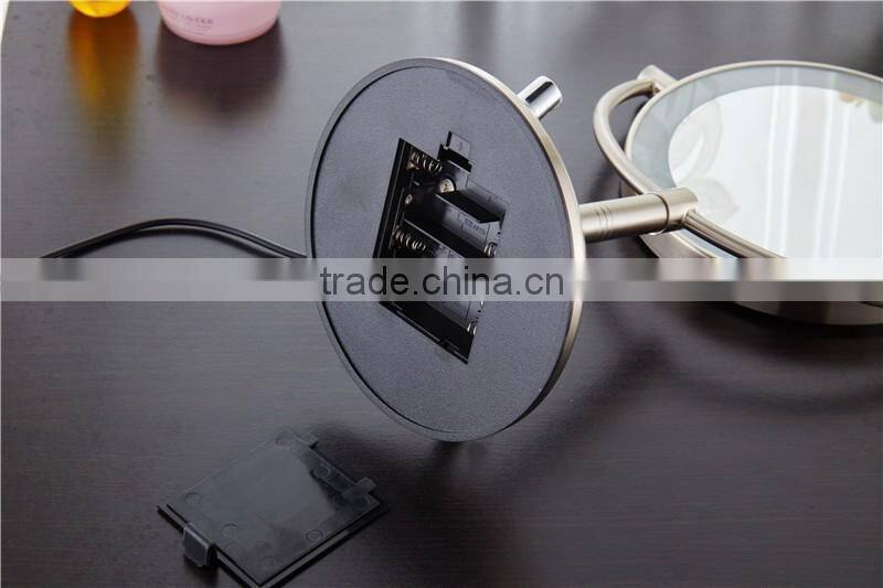 Double-sided battery-operated makeup mirror with 3X magnification, LED mirror
