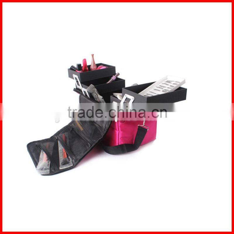 Soft Makeup Train Bag Case Pockets Artist Cosmetic Bag