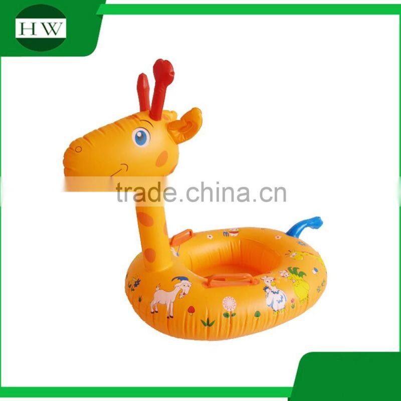 custom inflatable animal shaped baby swimming boat/ring