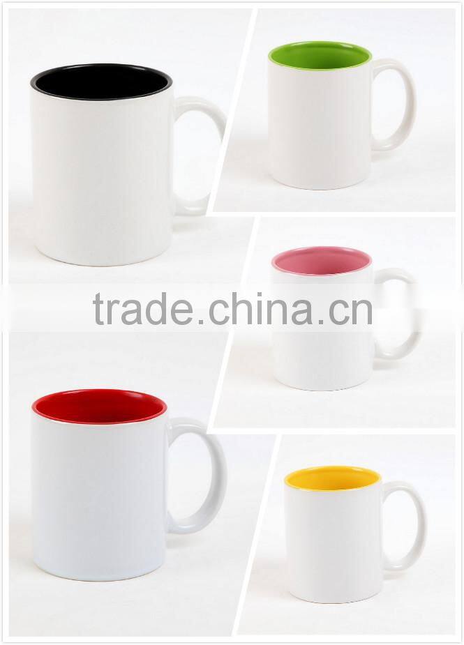 Inner Color Plain Ceramic Photo Design Gift Mugs Manufacturer