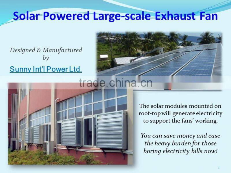SUNNY Solar Powered 300W Industrial DC Wall Exhaust Fan Negative Pressure Air Ventilation Fan