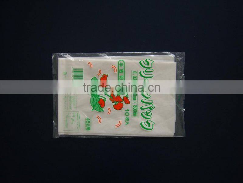 Different kind of plastic flat bags for shopping or package