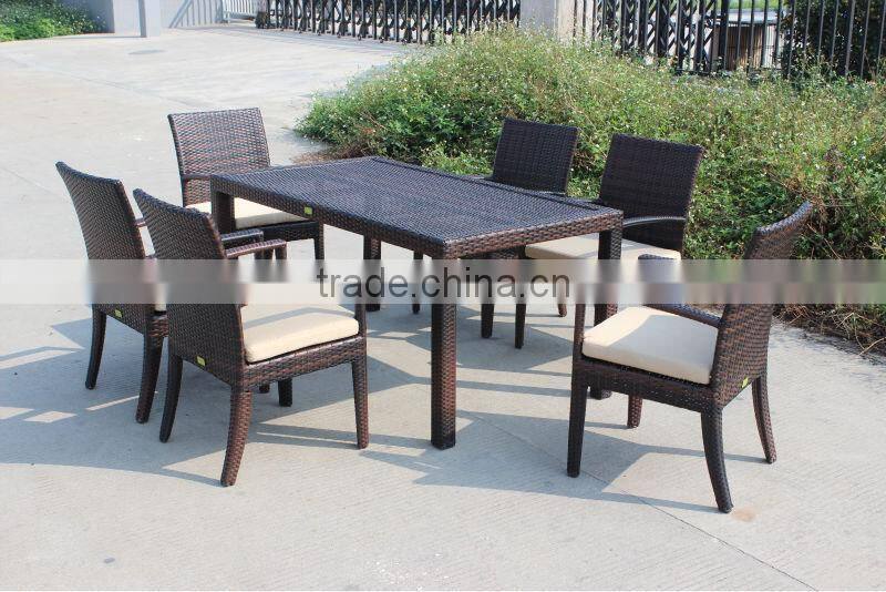 Modern 6 seater outdoor restaurant dining set furniture