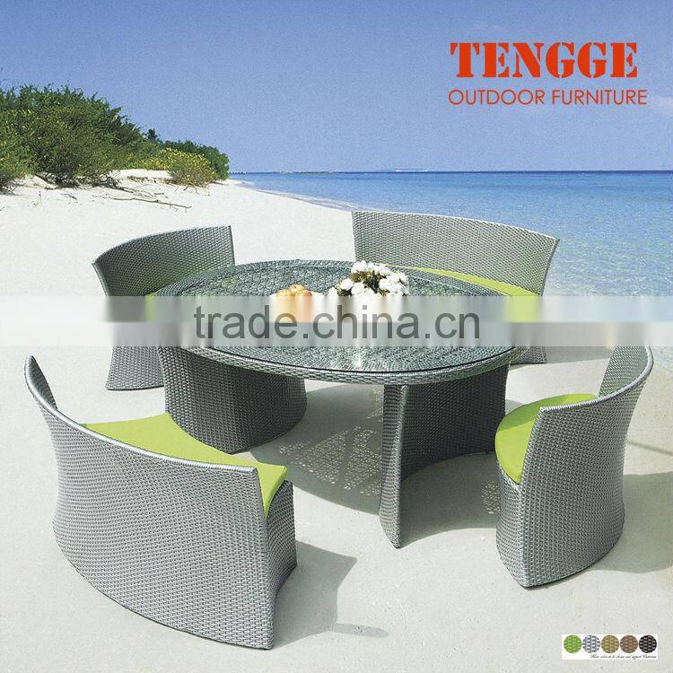 Outdoor dining set rattan dining round table and chair set
