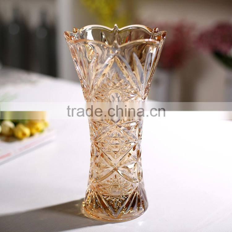 Attractive indoor flower arrangement container clear glass vase for wedding
