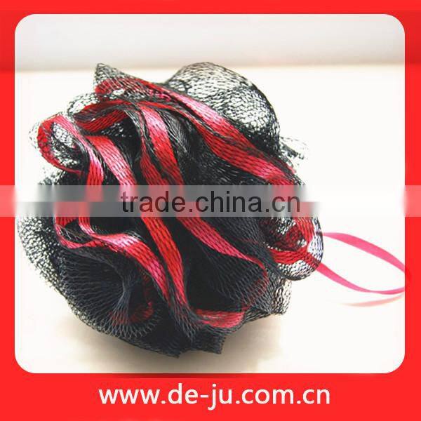 Cotton Rope Black Mesh Bath Sponge Ball