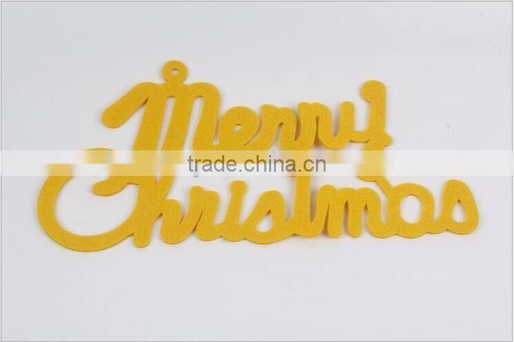 Christmas Decorative English Alphabet Merry Christmas Word Hanging Decorations Non-woven Golden Christmas Decorations
