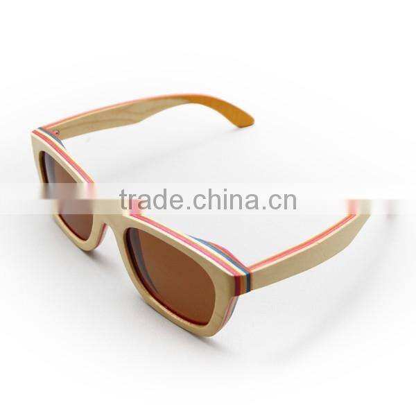 High quality wholesale maple wood rainbow wooden sunglasses