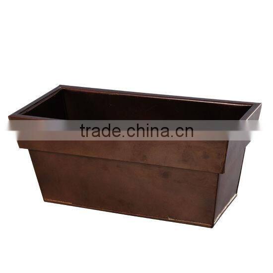 Metal Rectangular flower gardening planter pot