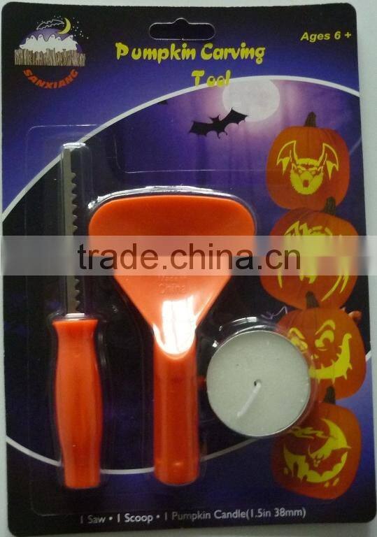 Halloween party deluxe pumpkin carving kit 3pcs carving tool set