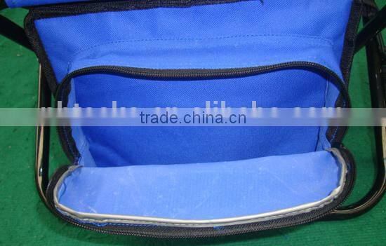 Outdoor folding cooler bag with chair
