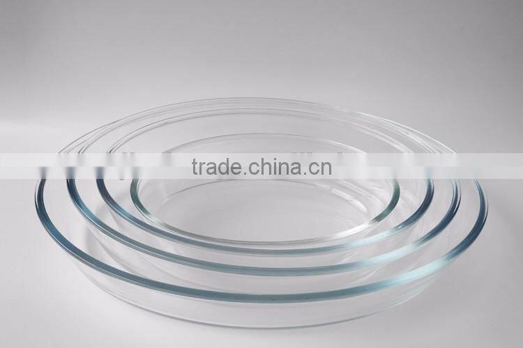 3.5L large transparent heat resistant microwave oven glass plate for baking
