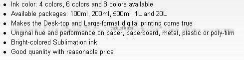 High stability Sublimation ink