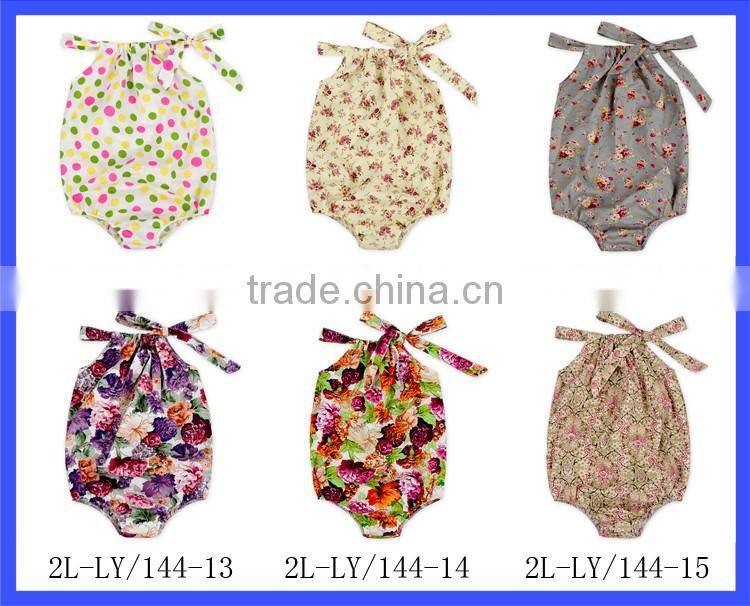 Wholesale girl clothing smock bubble baby girl romper florals inftant toddler clothes baby cotton romper