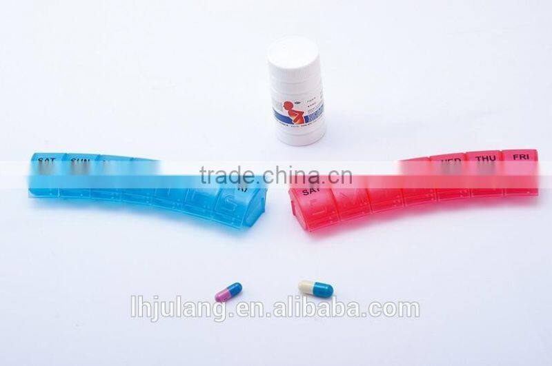 Wholesale 7day plastic pill box/plastic 7 days pill box