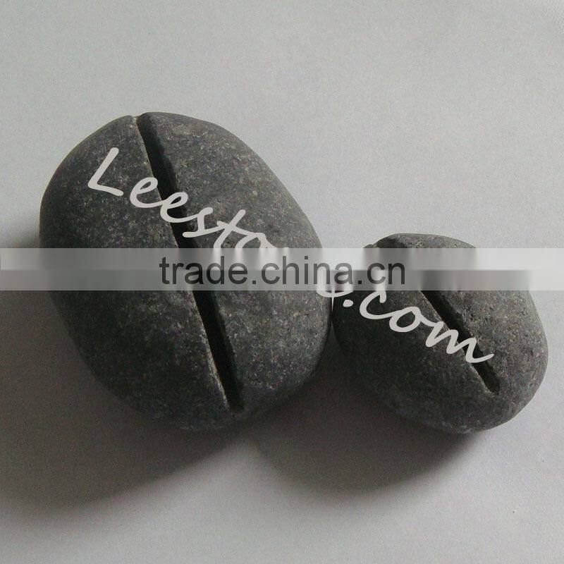 Hot sale high quality natural beautiful pebble stone creative cardcase crafts