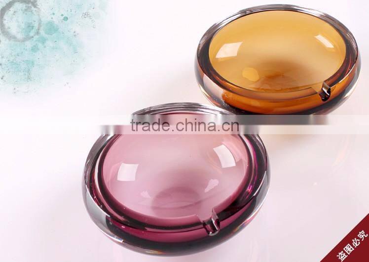 JingYaGe Black/Red/Yellow/Crystal Portable Glass Ashtray with Custom Logo