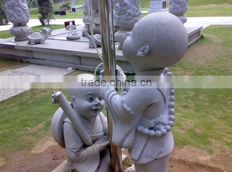 outdoor graden decoration stone carving marble baby buddha little monk statue