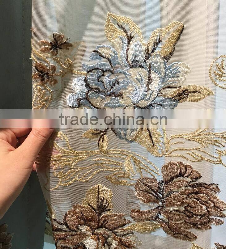JA-963 Luxury European style living room bedroom curtains shade American luxury jacquard relief three-dimensional curtains