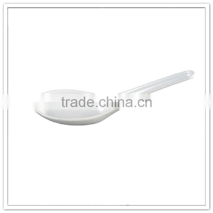 Food grade plain white Chinese Japanese ceramic like unbreakable plastic melamine eating spoon