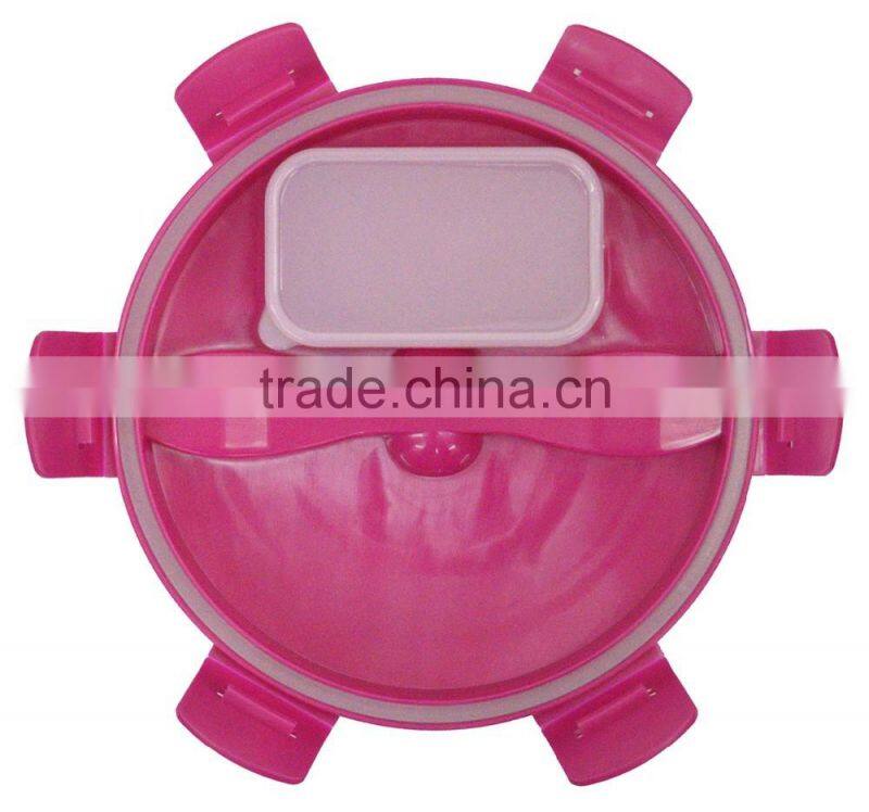 2017 hot style got the patent plastic salad box with silicone ring