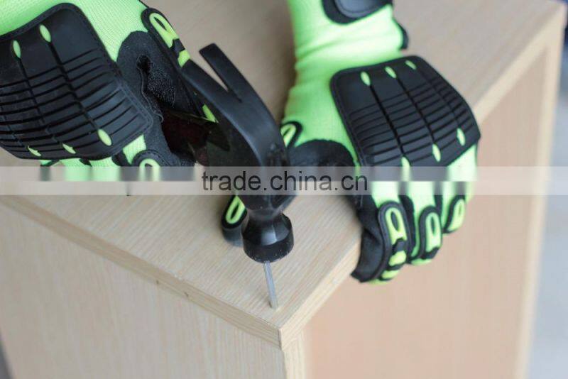 NMSAFETY HPPE impact construction safety mechanic work glove for anti abrasion