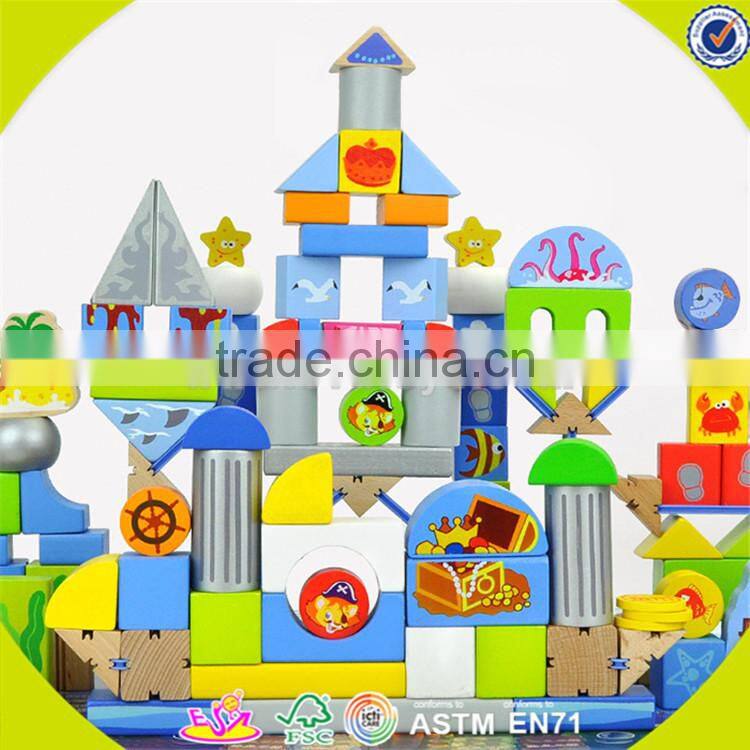 Wholesale hottest wooden baby building blocks toy colorful wooden building blocks toy for practical ability W13A055