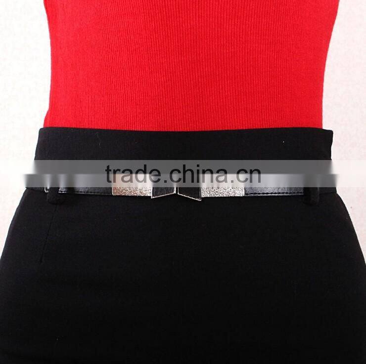 Wholesale bowknot buckle women lady PU waist belt