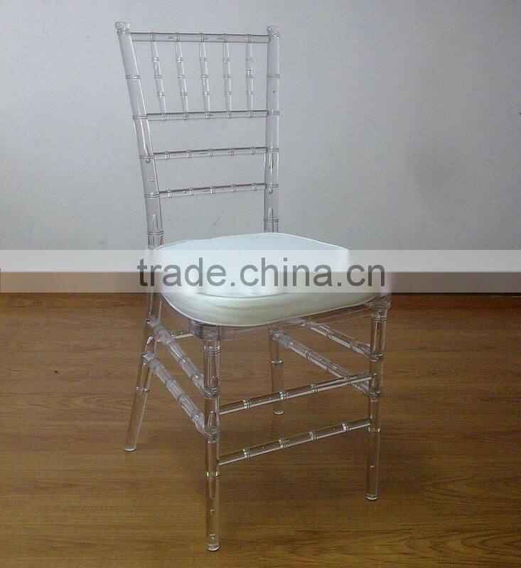 red resin crystal chiavari chair with soft cushion