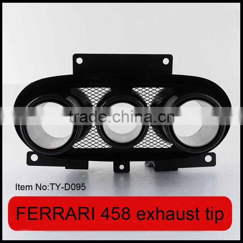 auto tuning stainless steel sportycar exhaust tips for Ferrari 458 carbon fiber