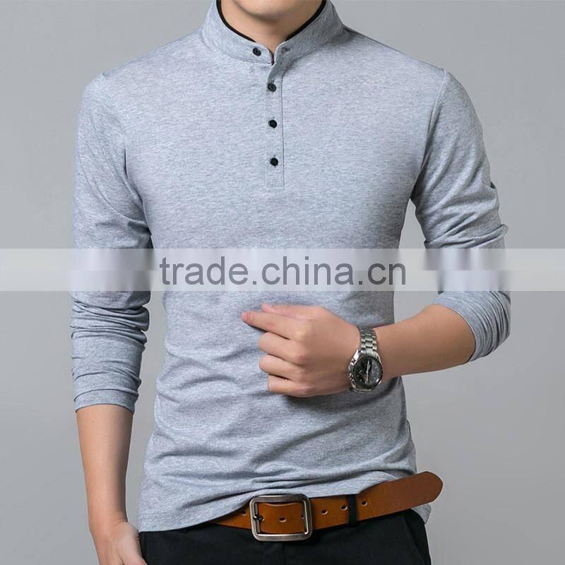 Wholesale Fashion Long Sleeve Polo T Shirt for Men