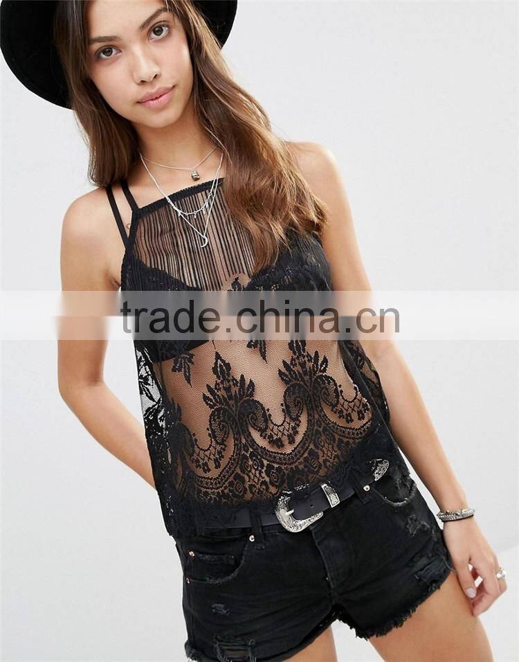 Square Neck Lace Cami Top Lace Cami