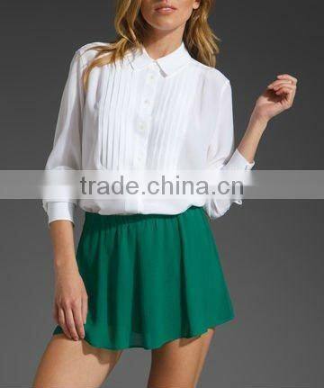 fashionable!latex lady design!12TT017!2012 new fashion clothing !pleat blouse!hot sell,high quality,best price
