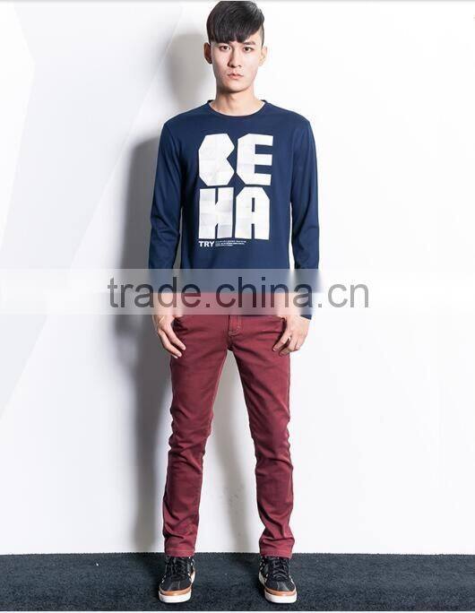 wholesale best quality cotton printing long sleeve t-shirt