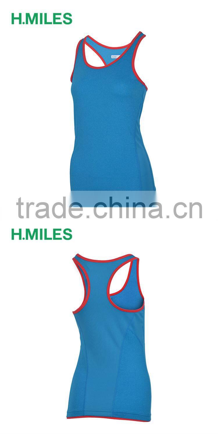 Custom OEM Workout Plain Elastic Cool Dry woman tank top Women Gym Sports Yoga Jogging Tank Top