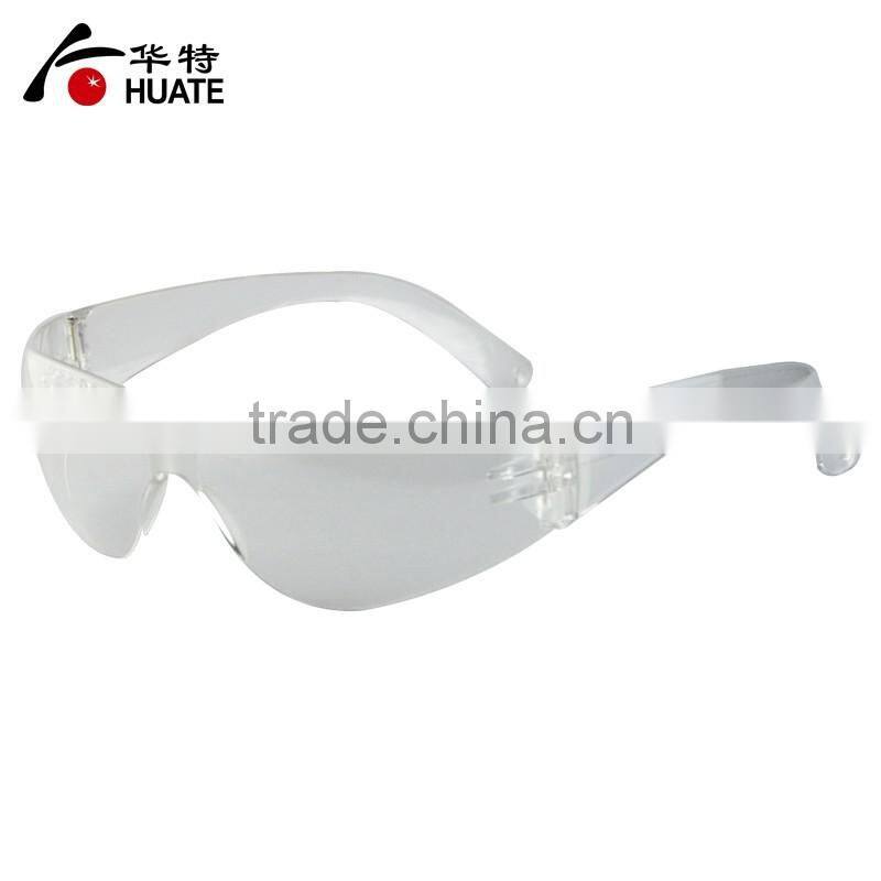 Custom colorful temples clear PC safety glasses,transparent safety glasses